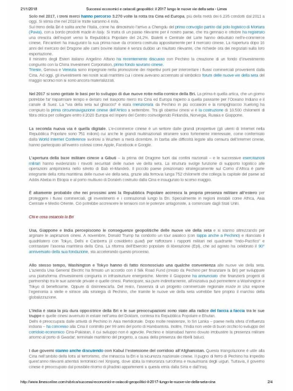 Successi economici e ostacoli geopolitici: il 2017