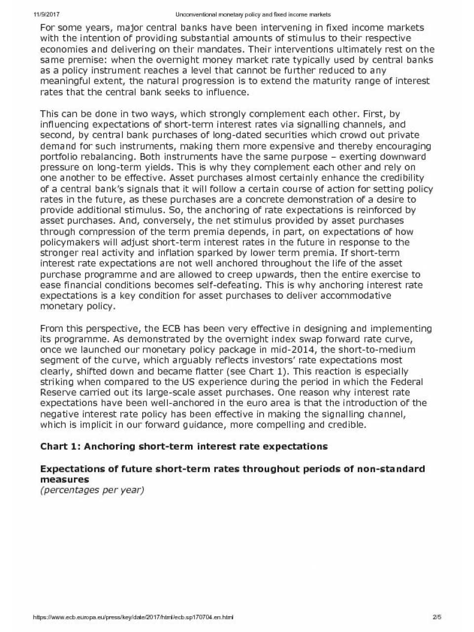 Unconventional Monetary Policy and Fixed Income Markets