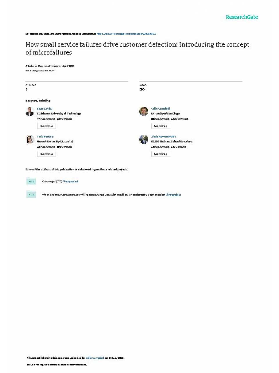 How small service failures drive customer defection: Introducing the concept of microfailures