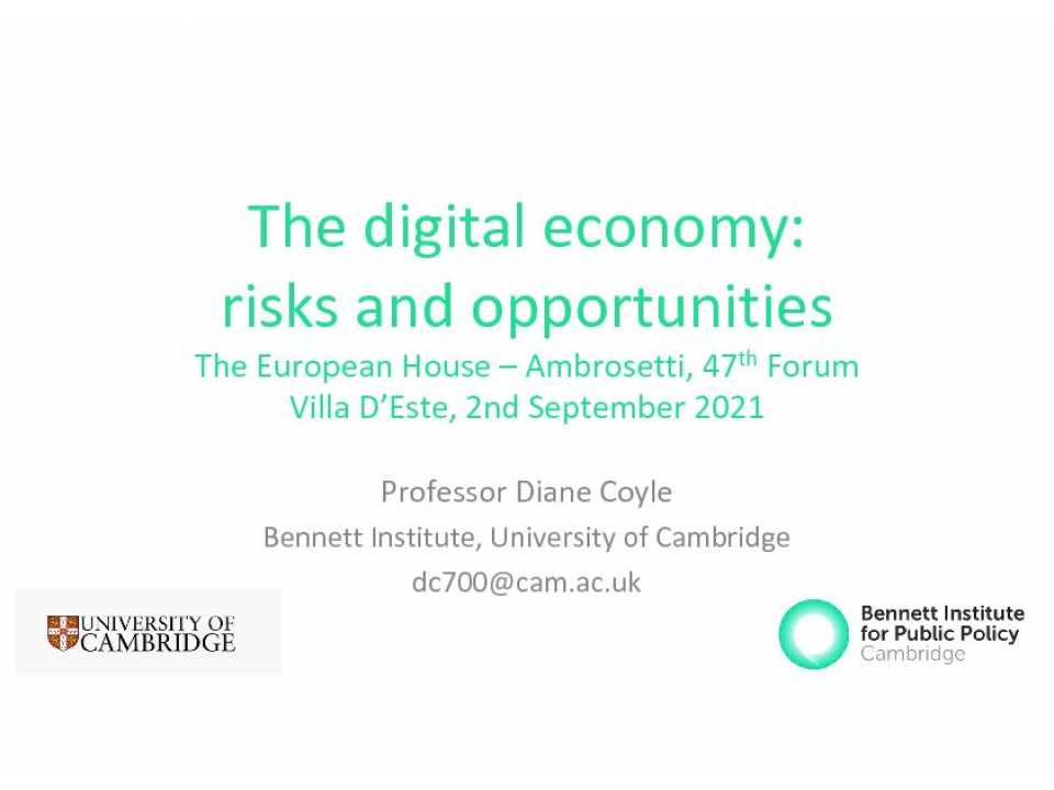The digital economy: risks and opportunities