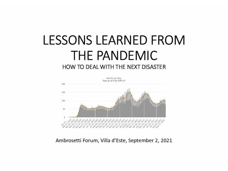 Lessons learned from the pandemic