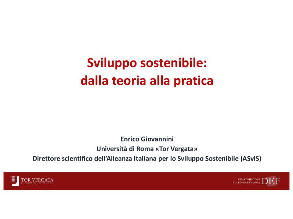 Sviluppo sostenibile: dalla teoria alla pratica