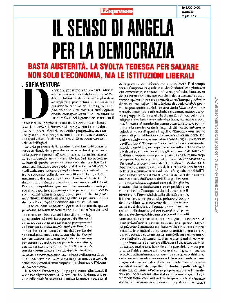 Il senso di Angela per la democrazia