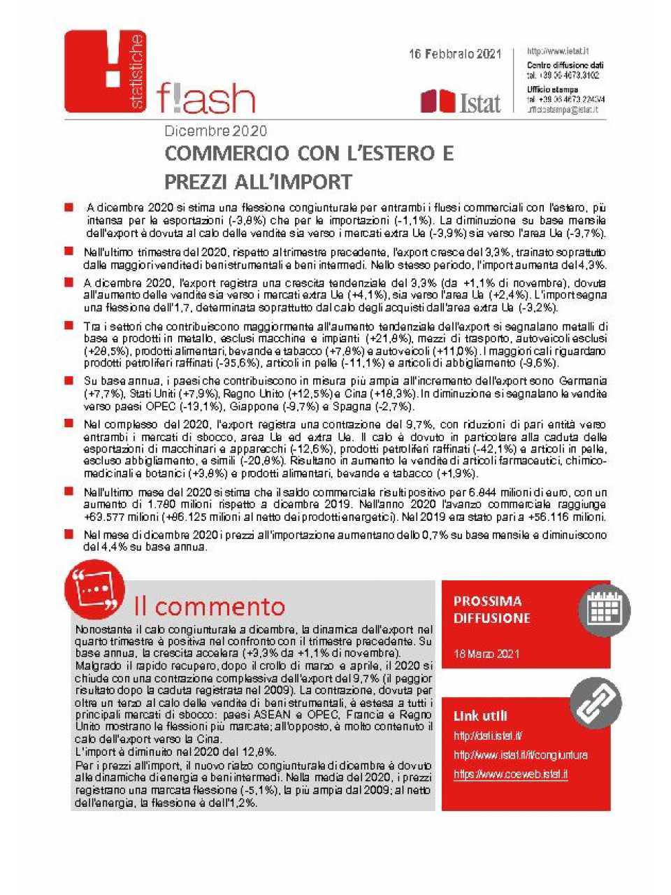 Commercio con l’estero e prezzi all’import