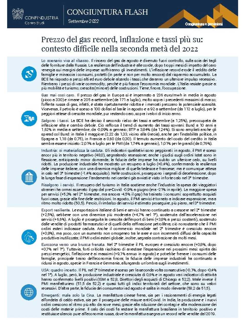 AGGIORNAMENTO PERMANENTEIN PRESENZA
Le conseguenze del presente e il futuro dell’Italia
