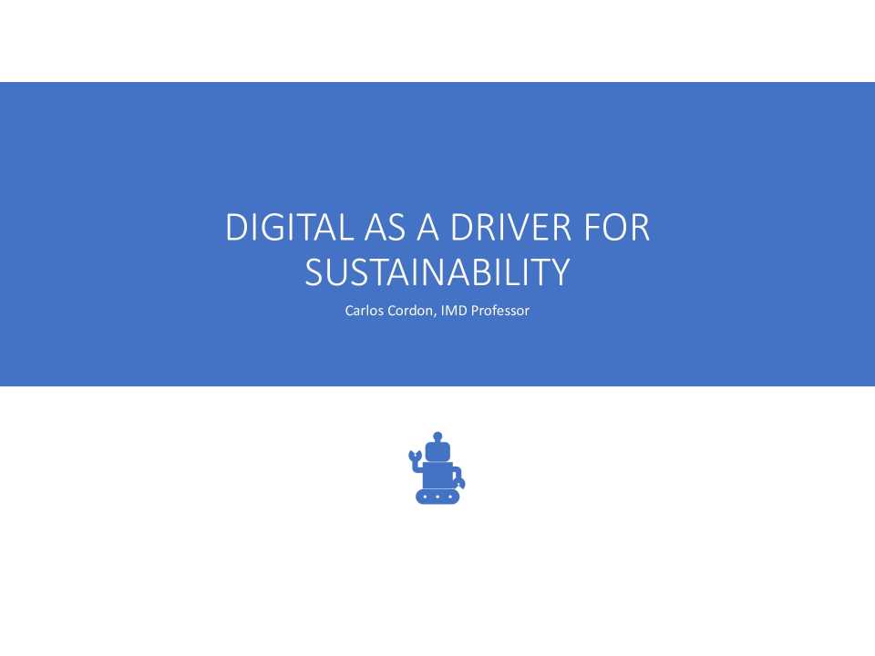 Digital as a driver for sustainability
