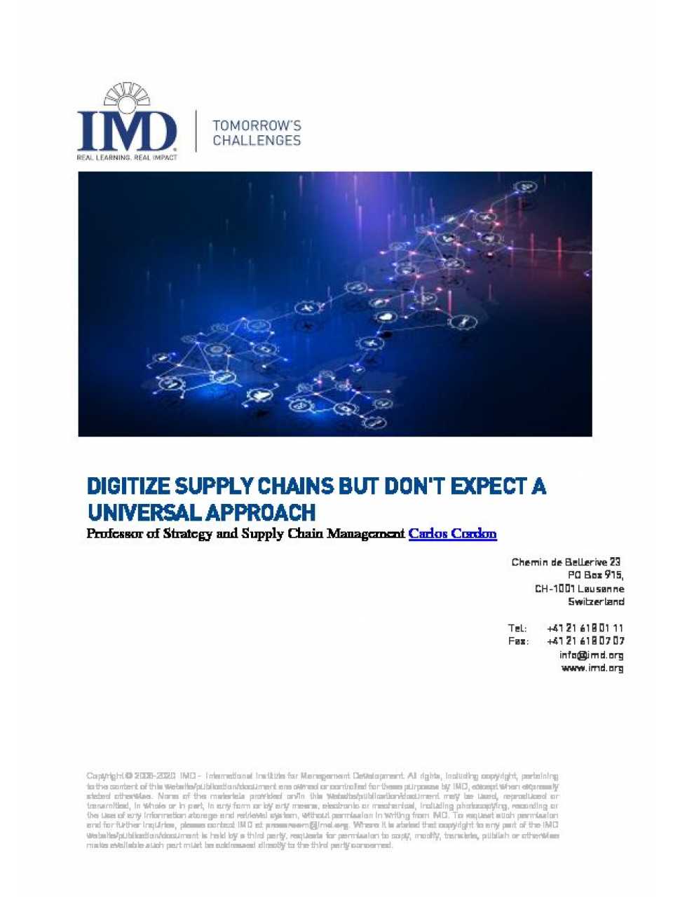 Digitize supply chains but don't expect a universal approach