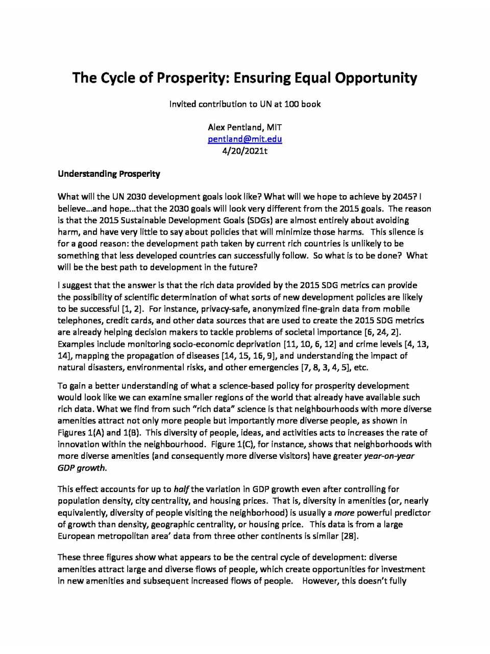 The cycle of prosperity: ensuring equal opportunity