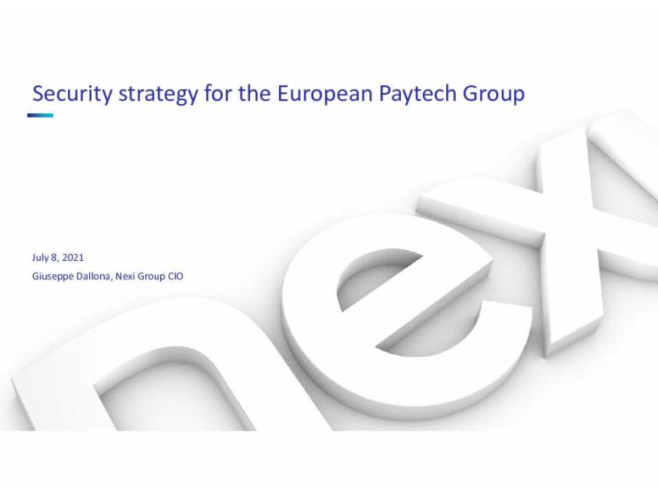 Security strategy for the european paytech group