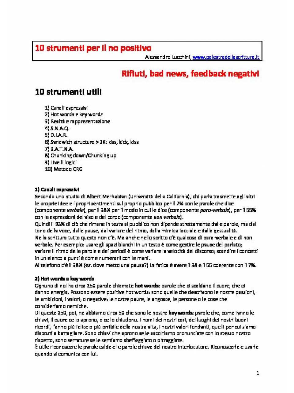 AMBROSETTI MANAGEMENT (*)VIA WEBSaper dire no e farsi dire sì: il no positivo