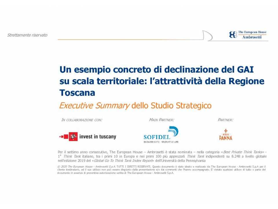 Executive Summary Global Attractiveness Index - Regione Toscana