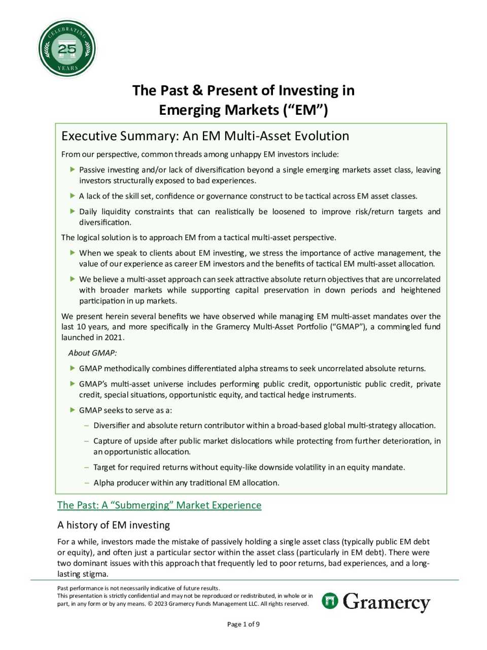 The Past & Present of Investing in Emerging Markets (“EM”)