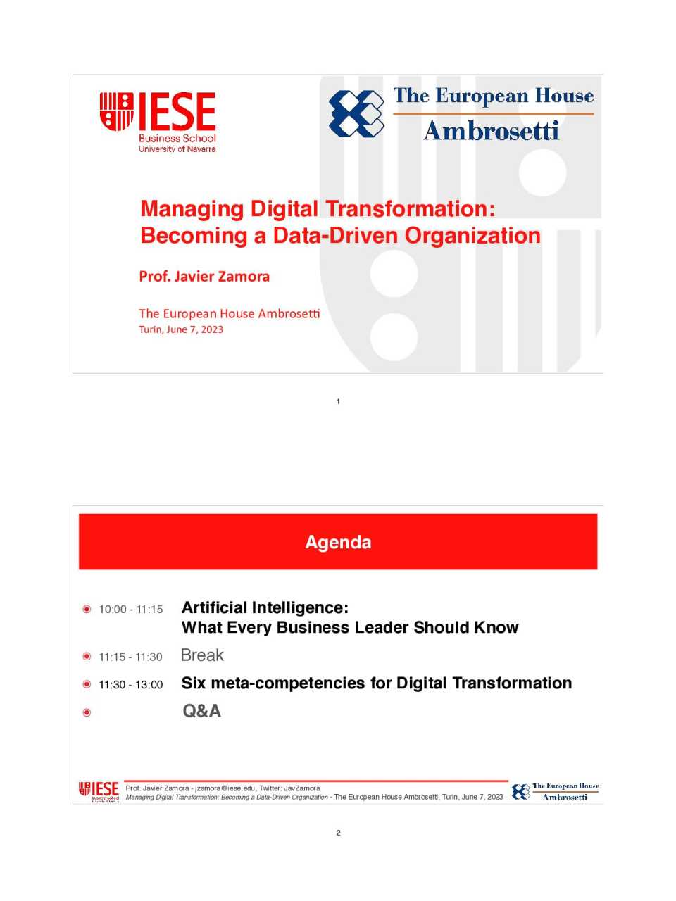 AGGIORNAMENTO PERMANENTEIN PRESENZA
Data-driven organizations: come vincere le sfide dell’Intelligenza Artificiale e della Digital Transformation
