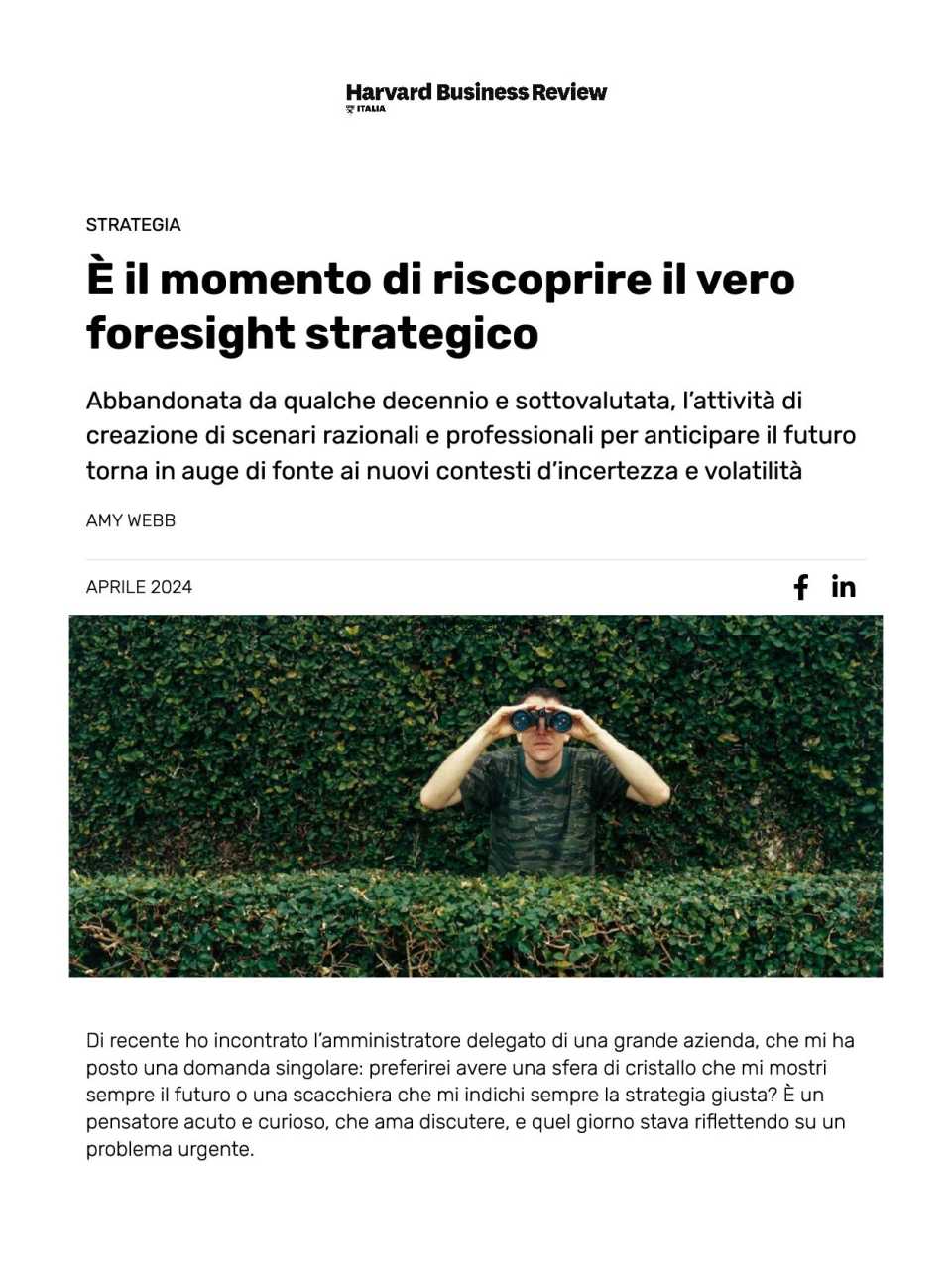 È il momento di riscoprire il vero foresight strategico