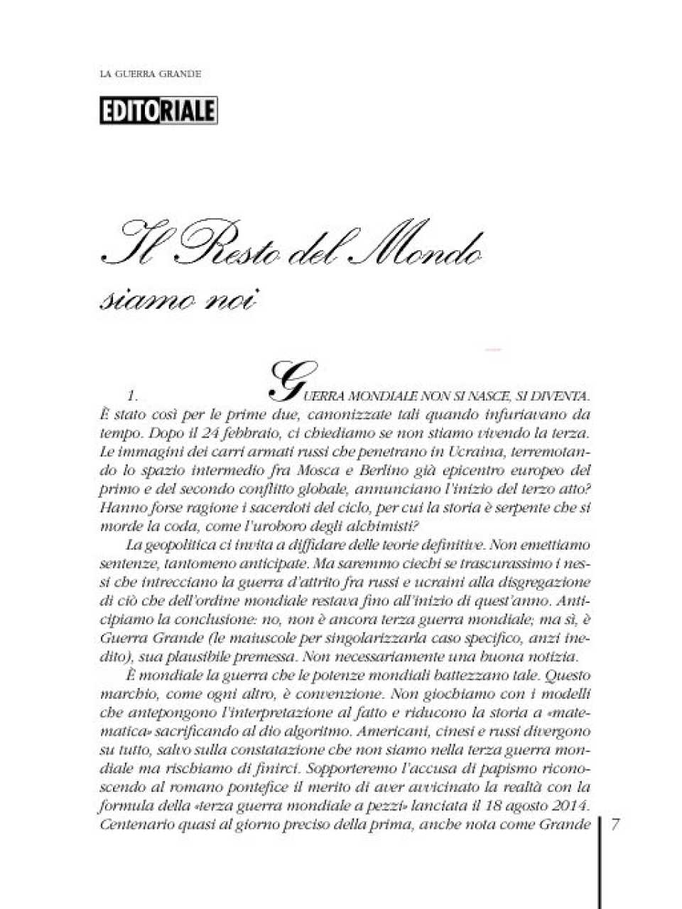 AGGIORNAMENTO PERMANENTEIN PRESENZA
Energia, Europa e Mediterraneo: tre grandi sfide geopolitiche per l’Italia