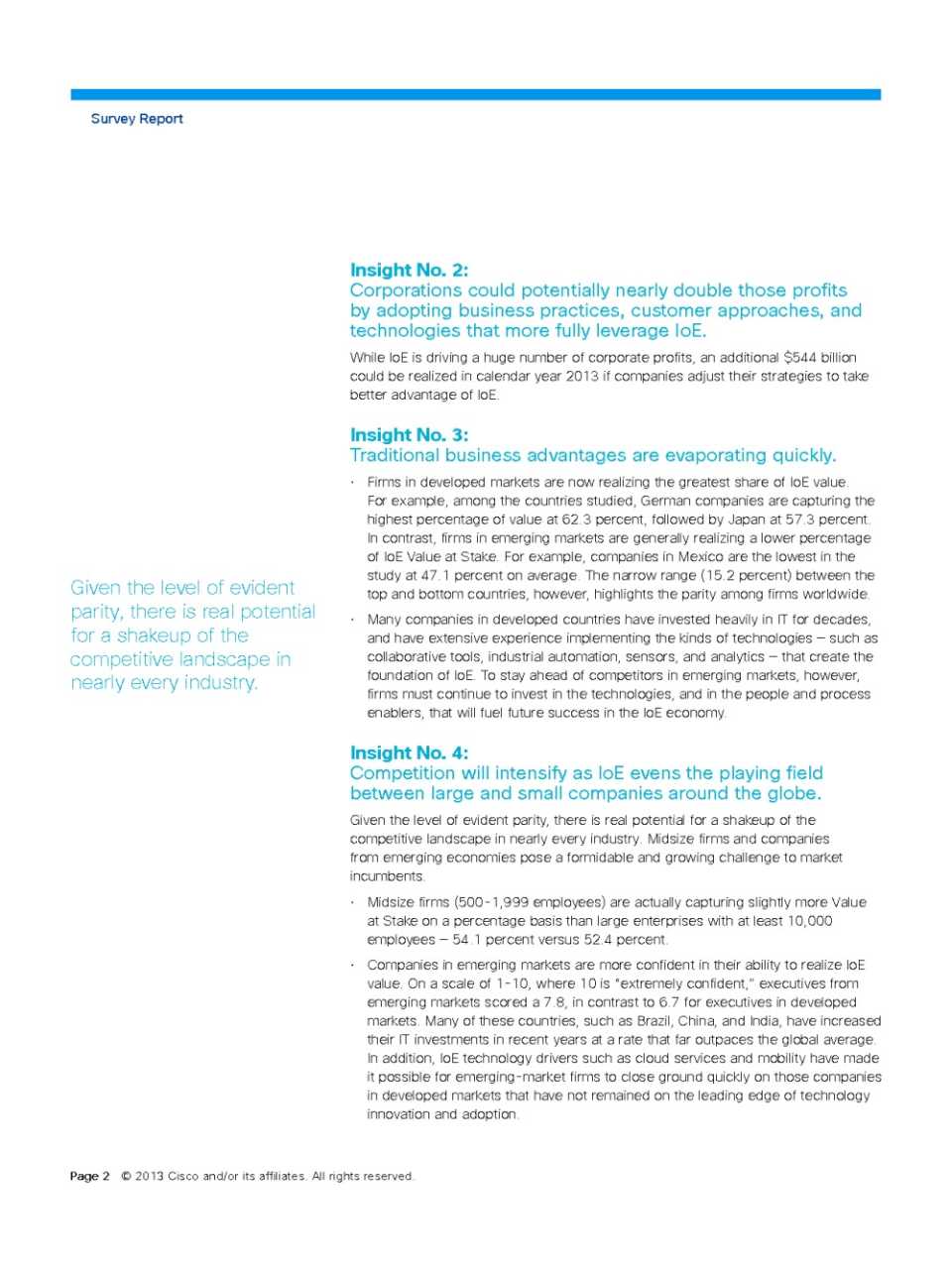 Internet of Everything (IoE) Top 10 Insights from Cisco’s IoE Value Index Survey of 7,500 Decision Makers Across 12 Countries