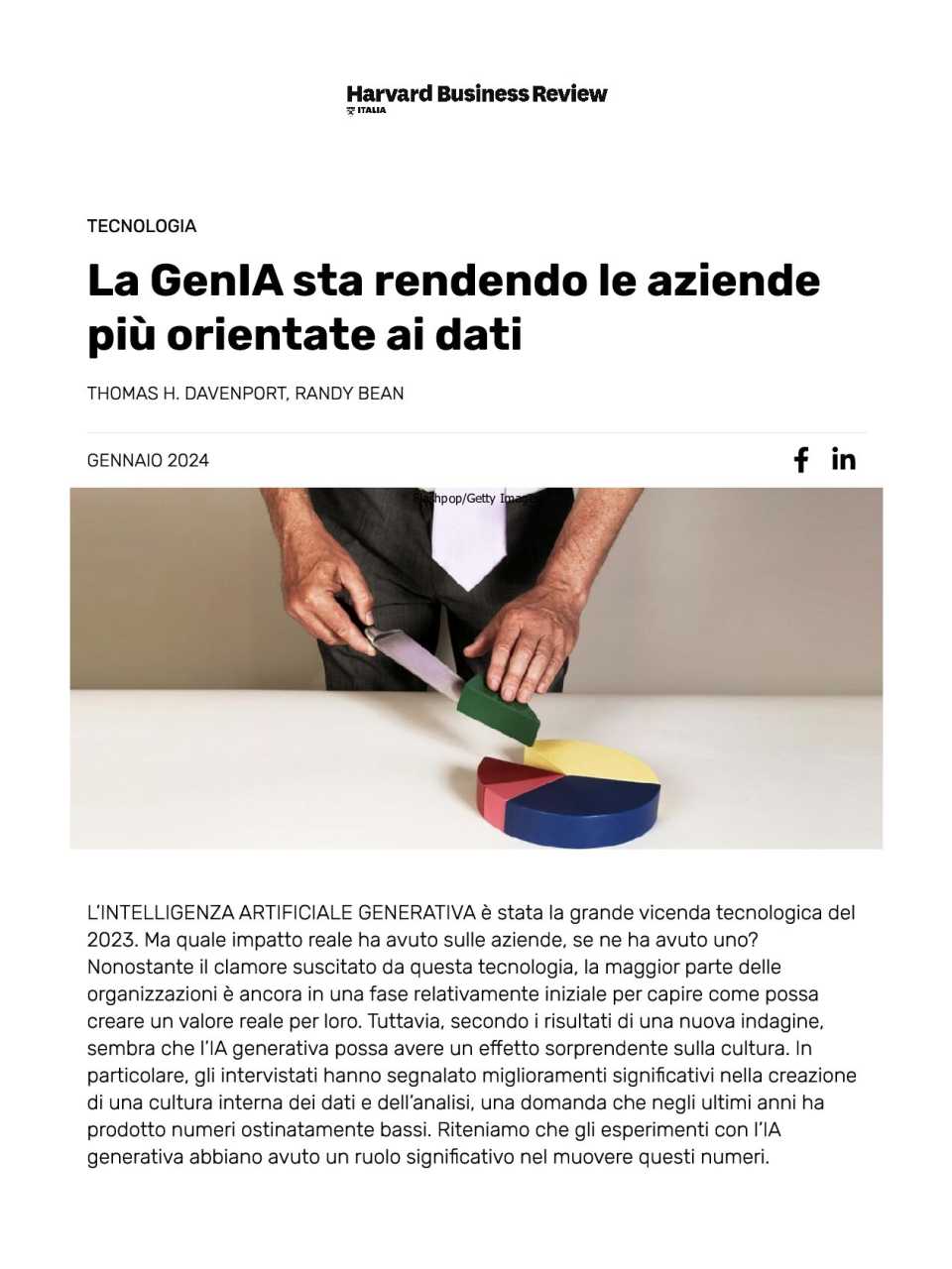 La GenIA sta rendendo le aziende più orientate ai dati