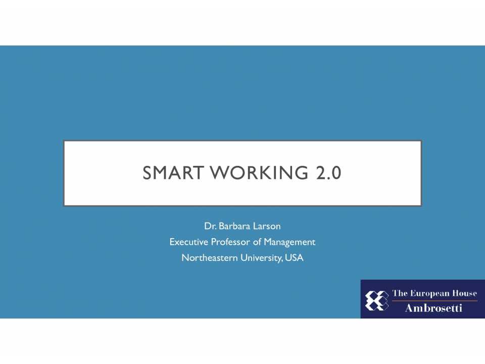 AMBROSETTI LIVEVIA WEB
Smart working 2.0: ottenere top performance dall’hybrid workforce potenziando engagement e motivazione