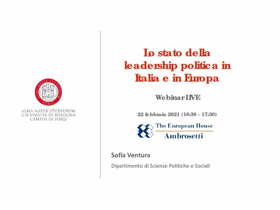 Lo stato della leadership politica in Italia e in Europa
