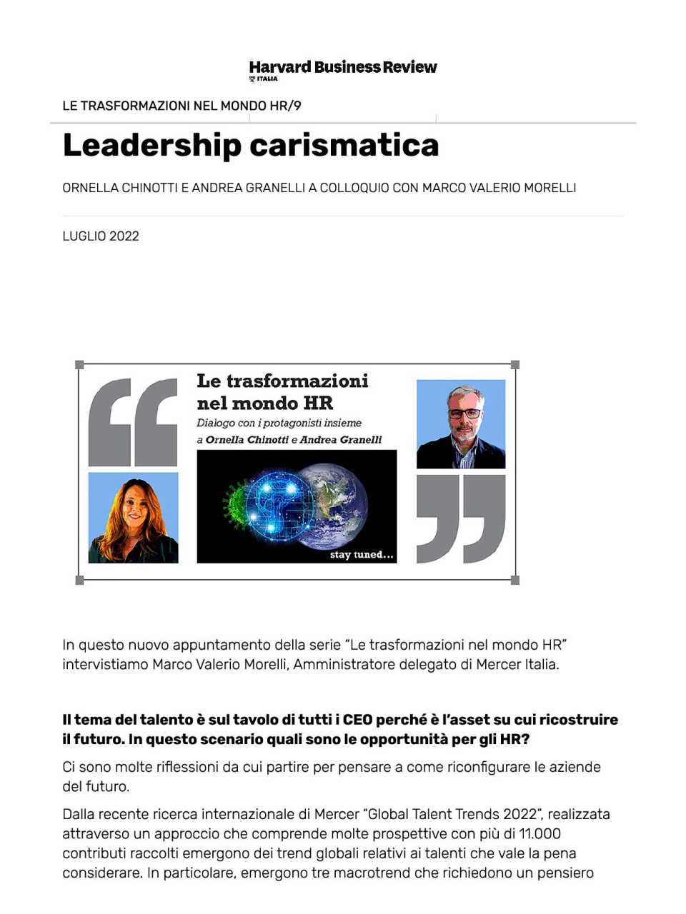 Leadership carismatica