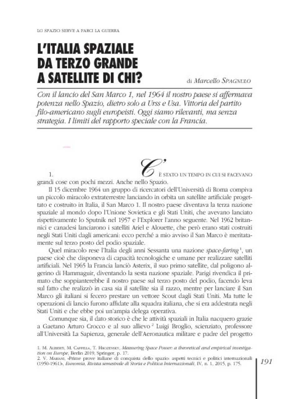 AGGIORNAMENTO PERMANENTEIN PRESENZA
Ambizioni spaziali: la nuova space economy tra grandi potenze e settore privato