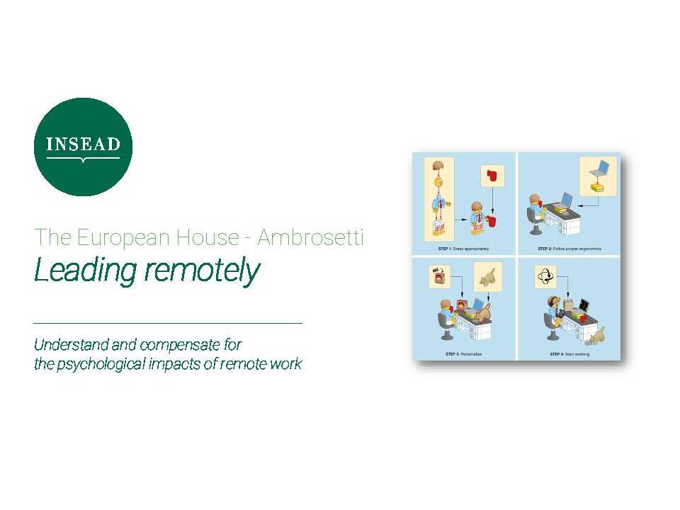 Leading Remotely. Understand and compensate for the psychological impacts of remote work