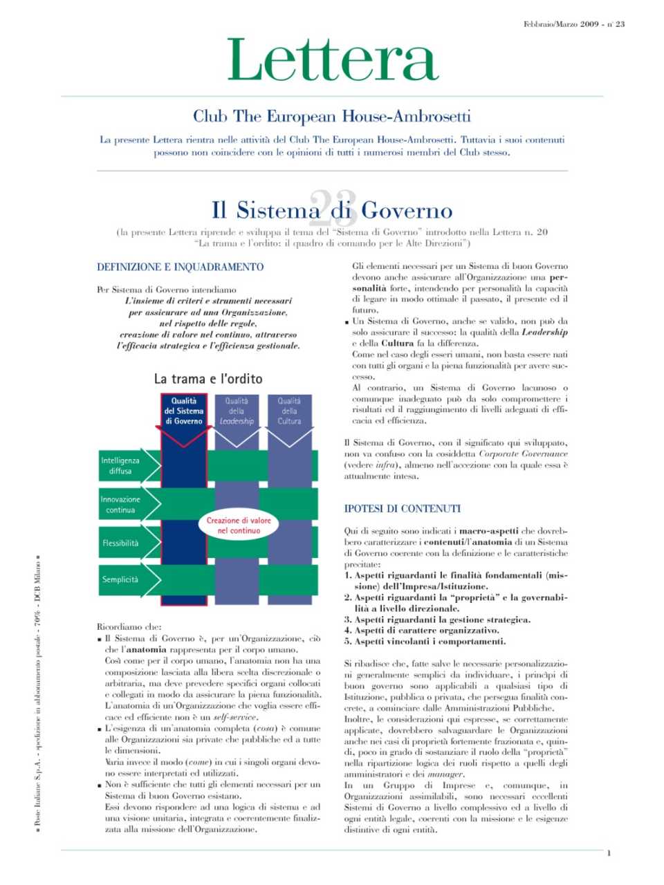 Lettera Club n. 23 - Il sistema di governo