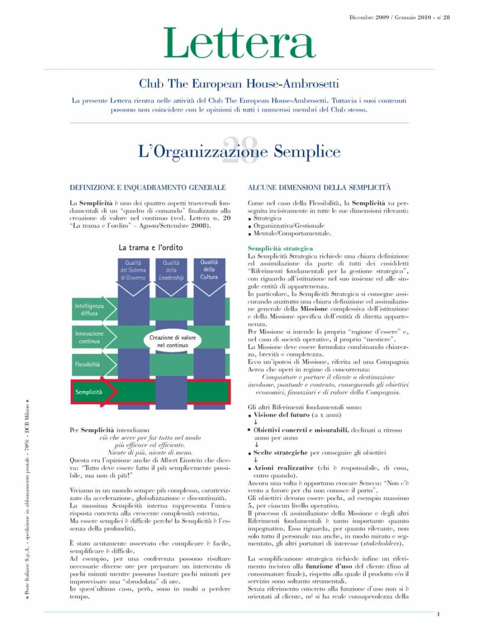 Lettera Club n. 28 - L'organizzazione semplice