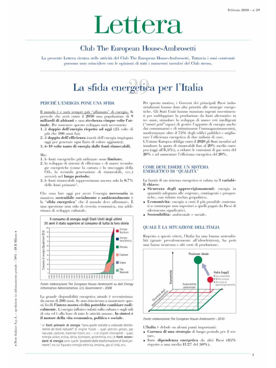 Lettera Club n. 29 - La sfida energetica per Italia