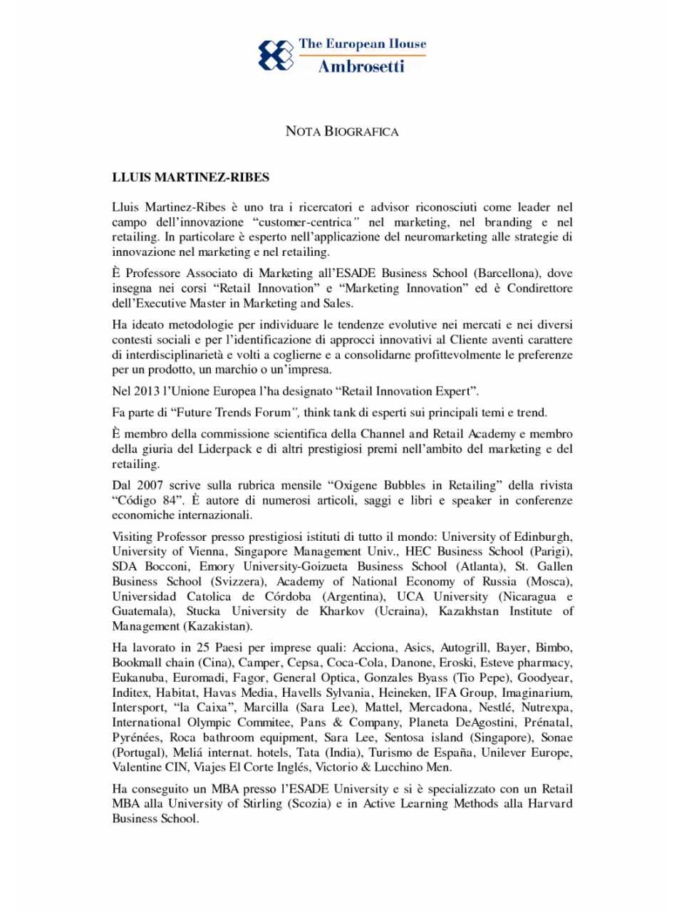Nota biografica - Lluis Martinez-Ribes