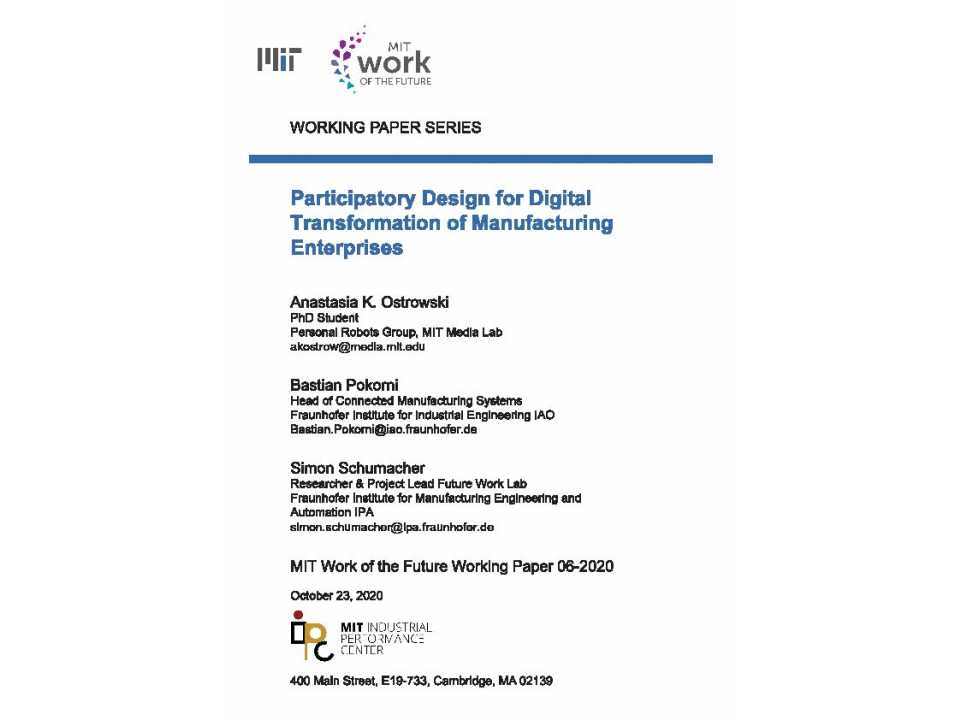 Participatory design for digital transformation of manufacturing enterprises