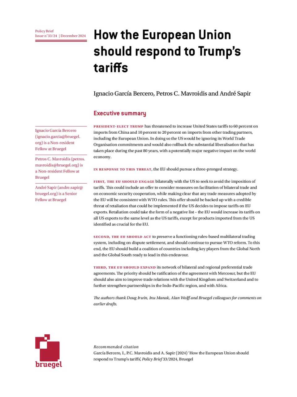 How the European Union should respond to Trump’s tariffs