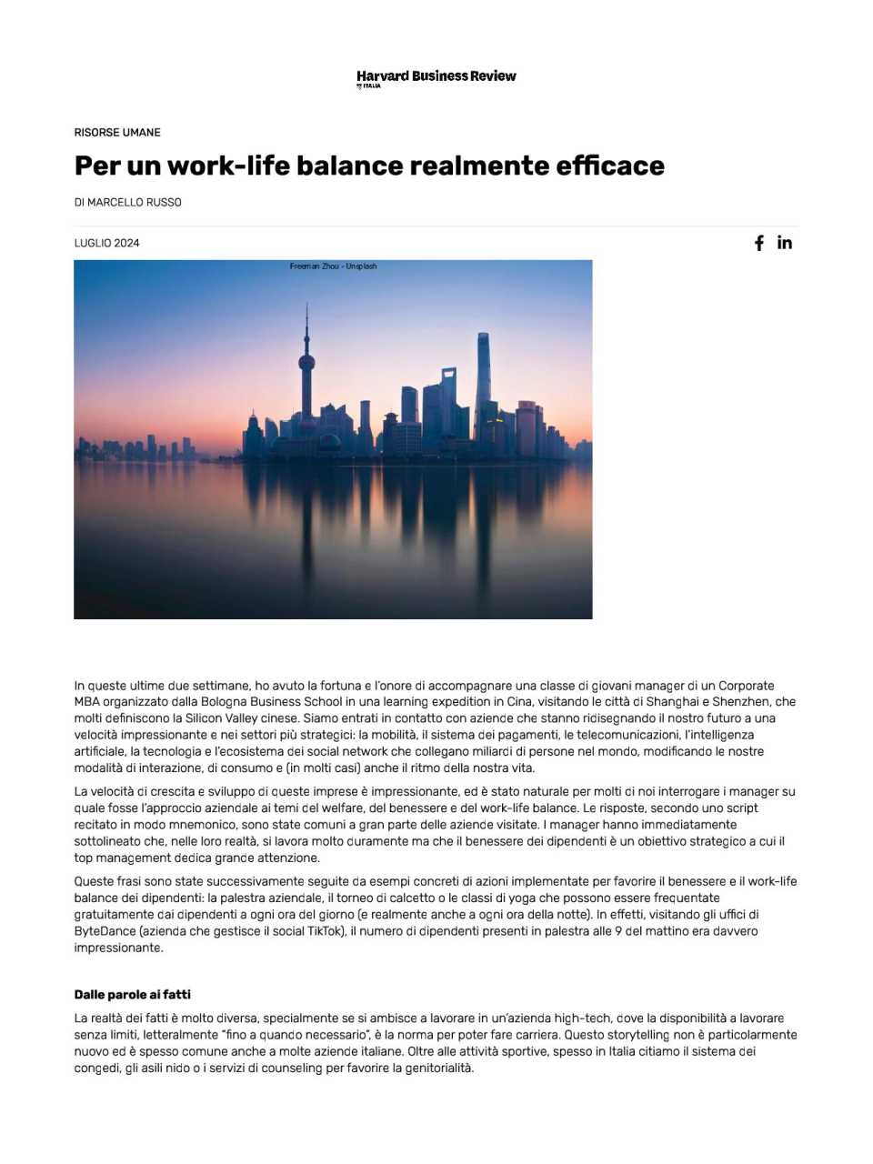 AGGIORNAMENTO PERMANENTEIN PRESENZA
Tempo ed equilibrio: come cambia il rapporto fra persone ed aziende