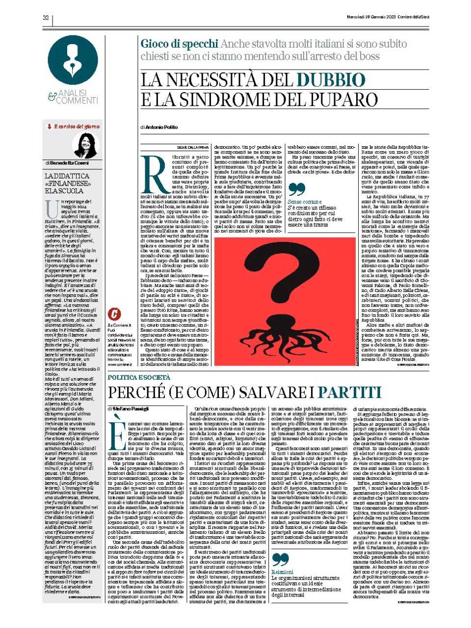 La necessità del dubbio e la sindrome del puparo