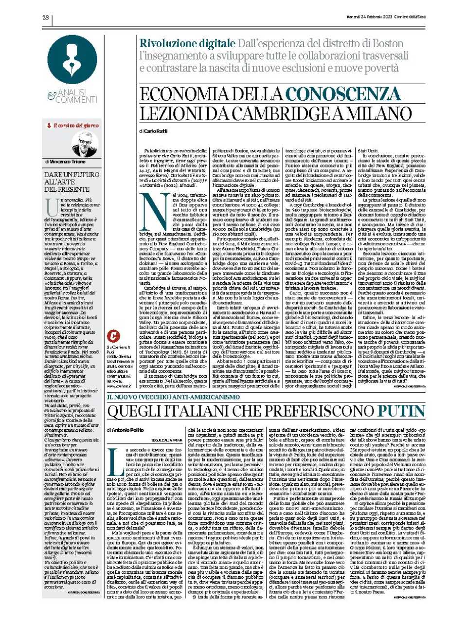 AGGIORNAMENTO PERMANENTEIN PRESENZA
Le sfide dell’Italia dentro e fuori dalla penisola