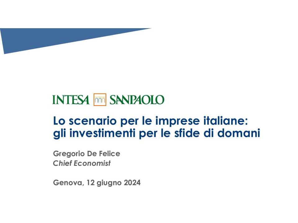 AGGIORNAMENTO PERMANENTEIN PRESENZA
Lo scenario macroeconomico e le sfide per le imprese italiane