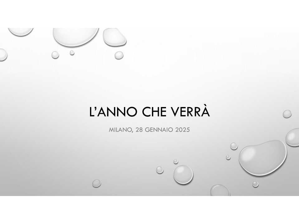 AGGIORNAMENTO PERMANENTEIN PRESENZA E VIA WEB
L’anno che verrà (con pranzo di networking)