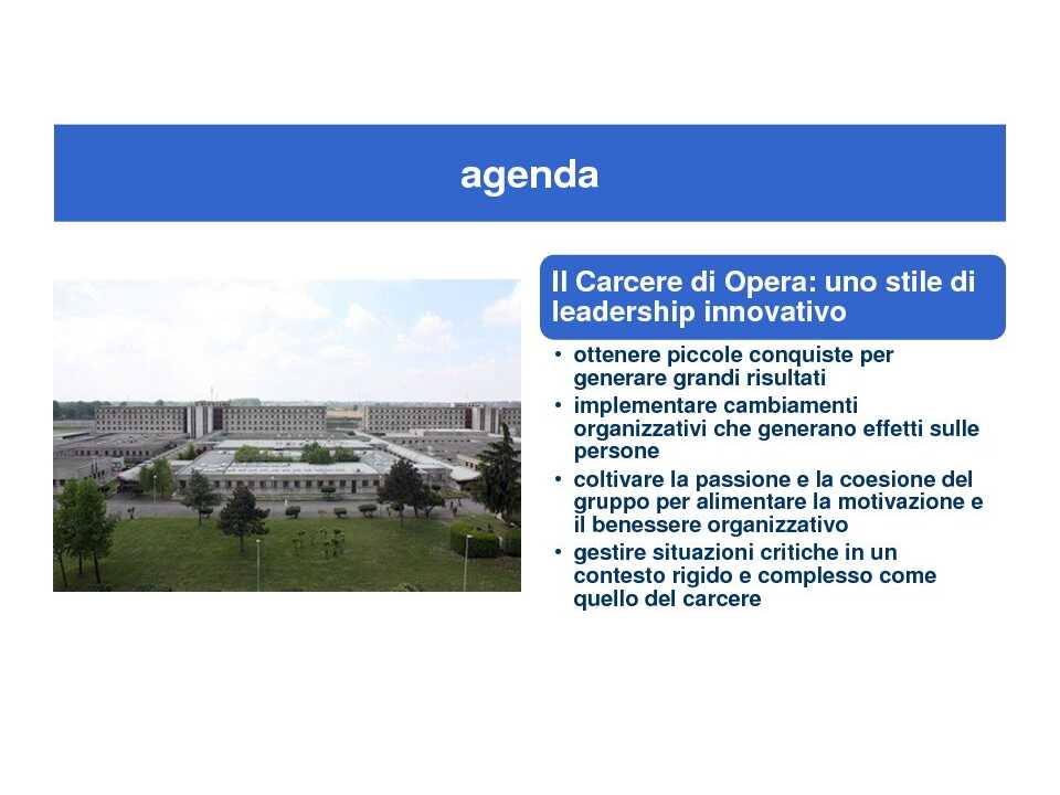 Il carcere di Opera: uno stile di leadership innovativo