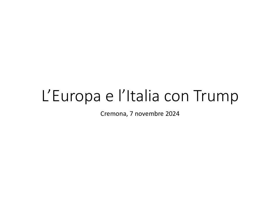L’Europa e l’Italia con Trump