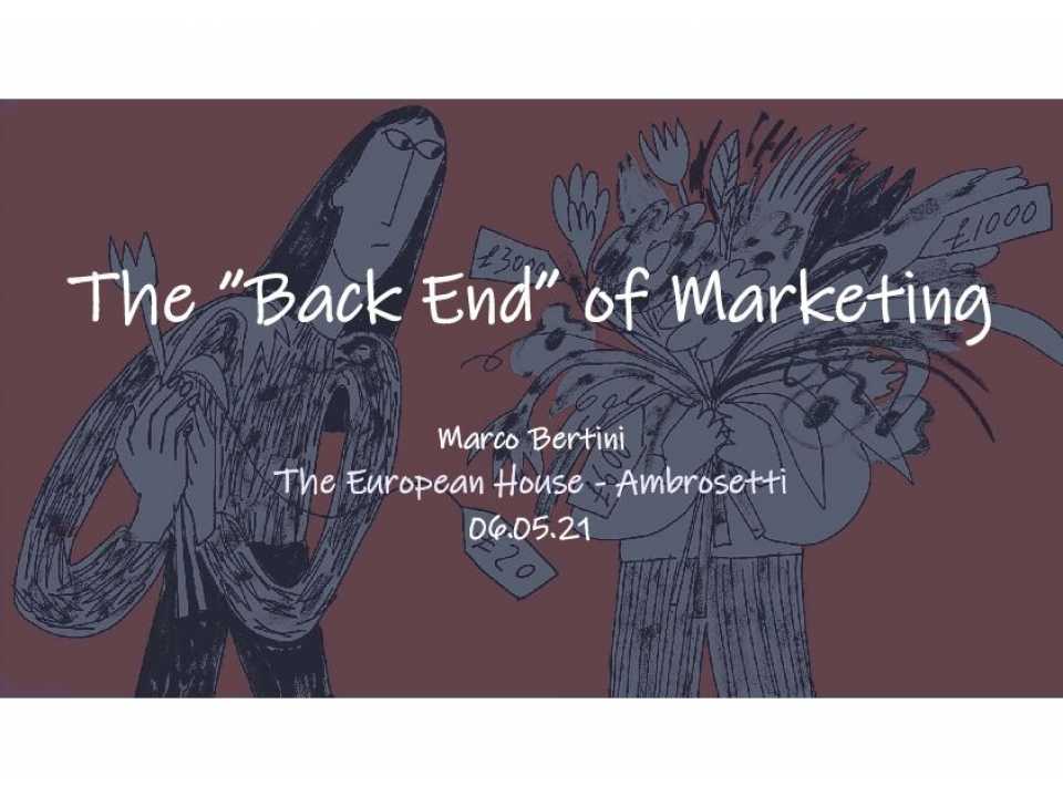 AMBROSETTI LIVEVIA WEBThe back end of marketing: nuove strategie per trarre valore dalla customer centricity