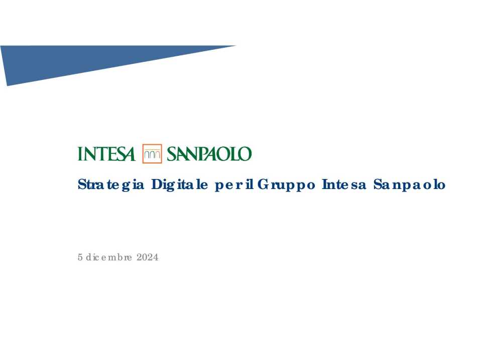 Strategia Digitale per il Gruppo Intesa Sanpaolo