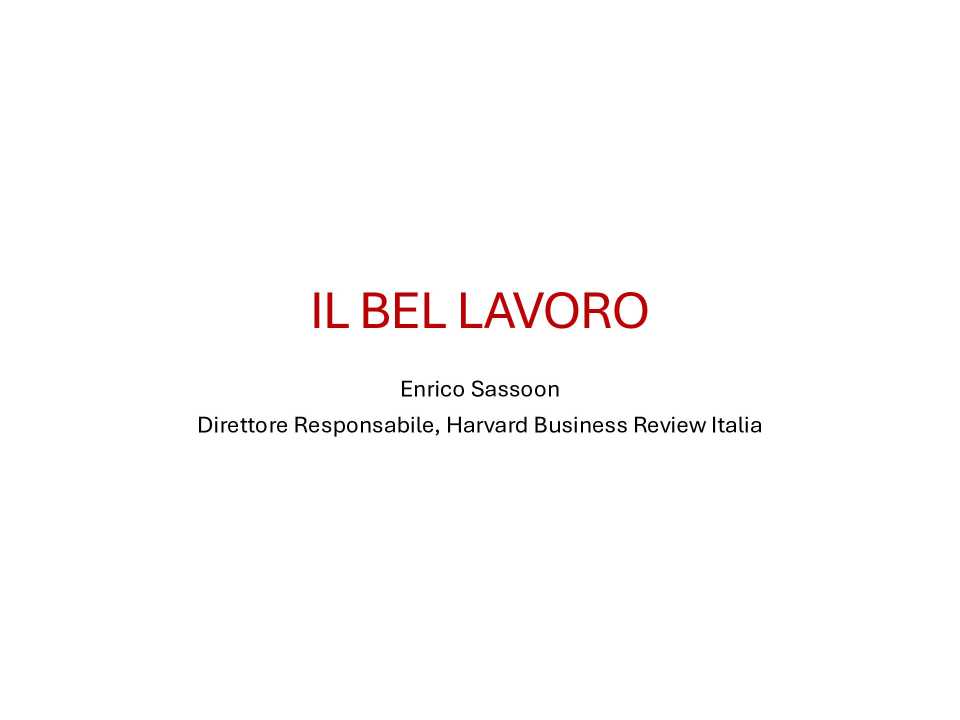 AMBROSETTI LIVEVIA WEB
I giovani e il lavoro: opportunità, criticità, valori e prospettive