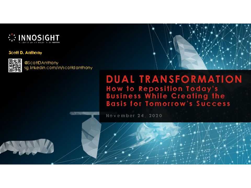 Dual transformation. How to reposition today's business while creating the basis for tomorrow's success