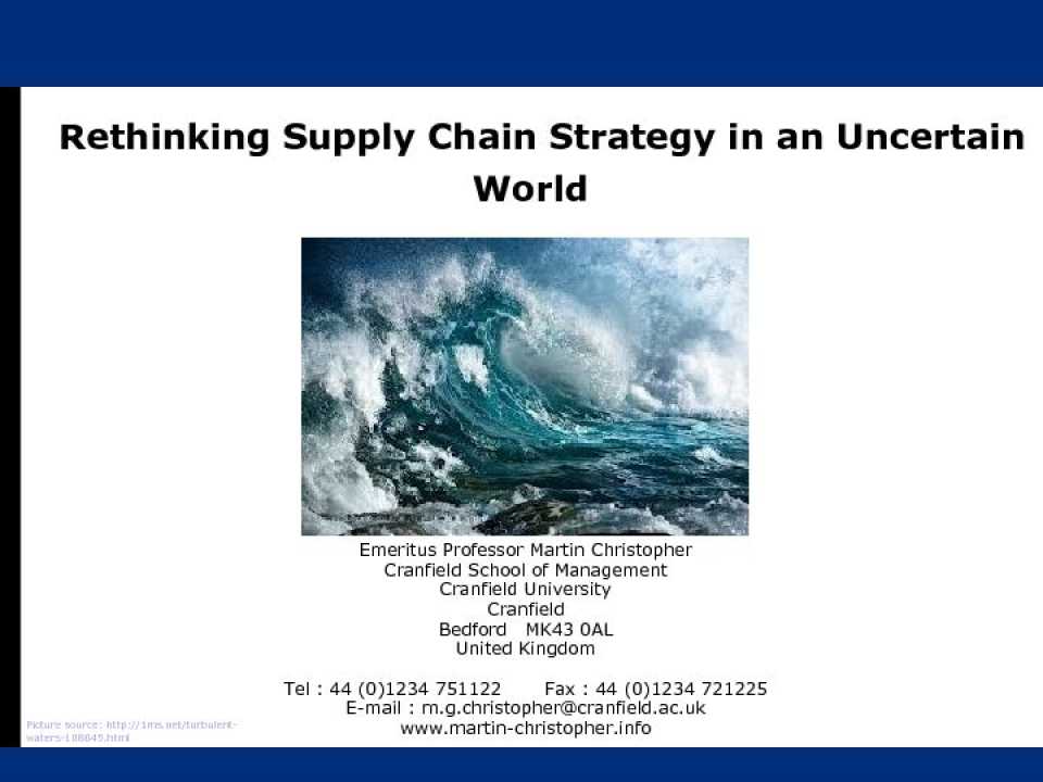 AGGIORNAMENTO PERMANENTEIN PRESENZA
Ripensare la supply chain in un mondo turbolento