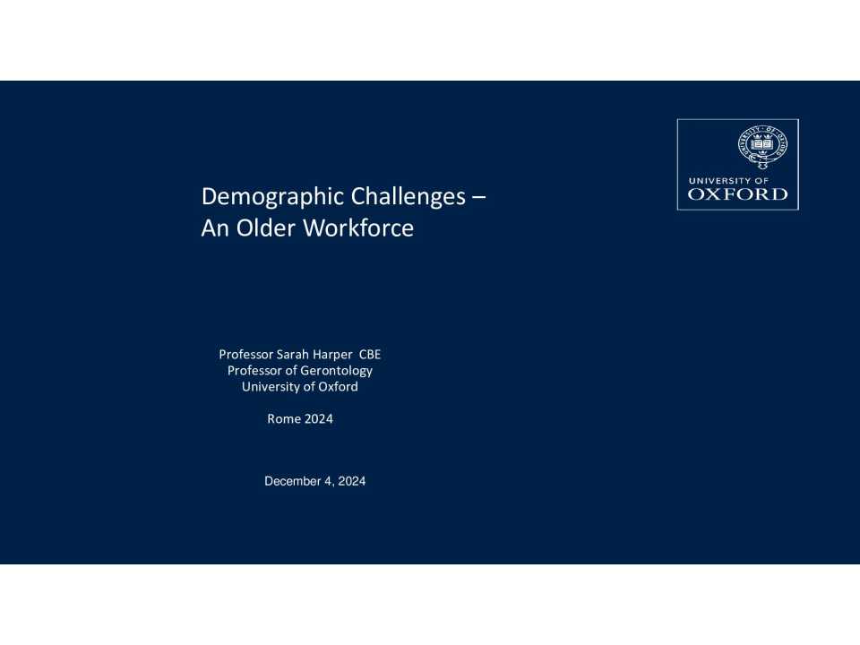 Demographic Challenges – An Older Workforce