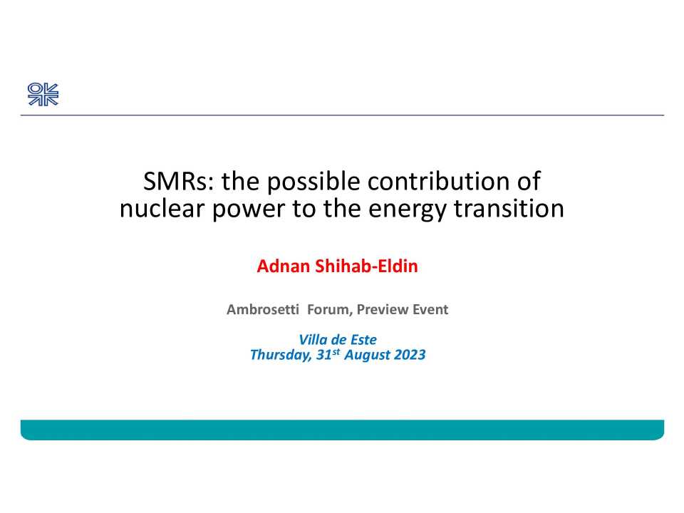 SMRs: the possible contribution of nuclear power to the energy transition