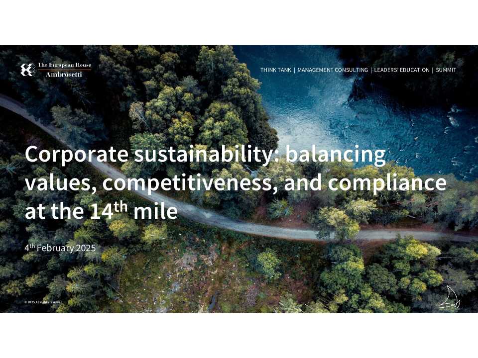 Corporate sustainability: balancing values, competitiveness, and compliance at the 14th mile