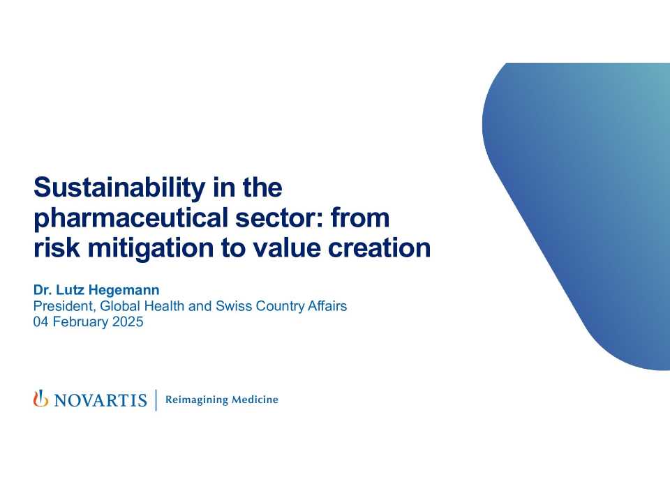 Sustainability in the pharmaceutical sector: from risk mitigation to value creation