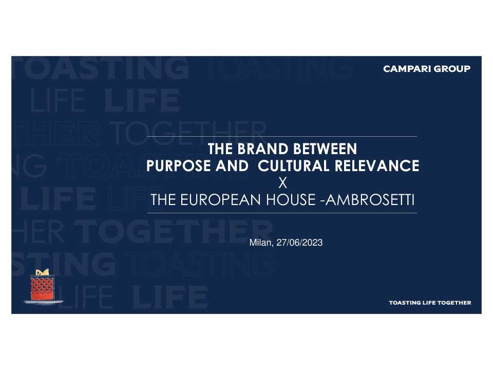 GLOBAL SUMMITIN PRESENZA E VIA WEB
Marketing Global Summit 2023
Il futuro del marketing tra purpose, digitale e nuove consumer habits