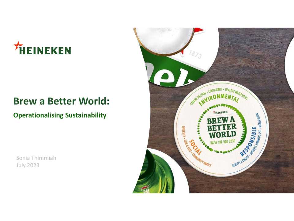 Brew a Better World: Operationalising Sustainability